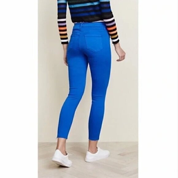 NWT L'Agence Blue Jeans Size 25 High Rise Distressed Margot Skinny - Picture 3 of 8